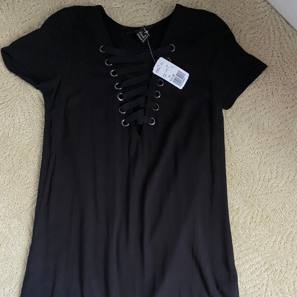 Black Lace Up Dress
